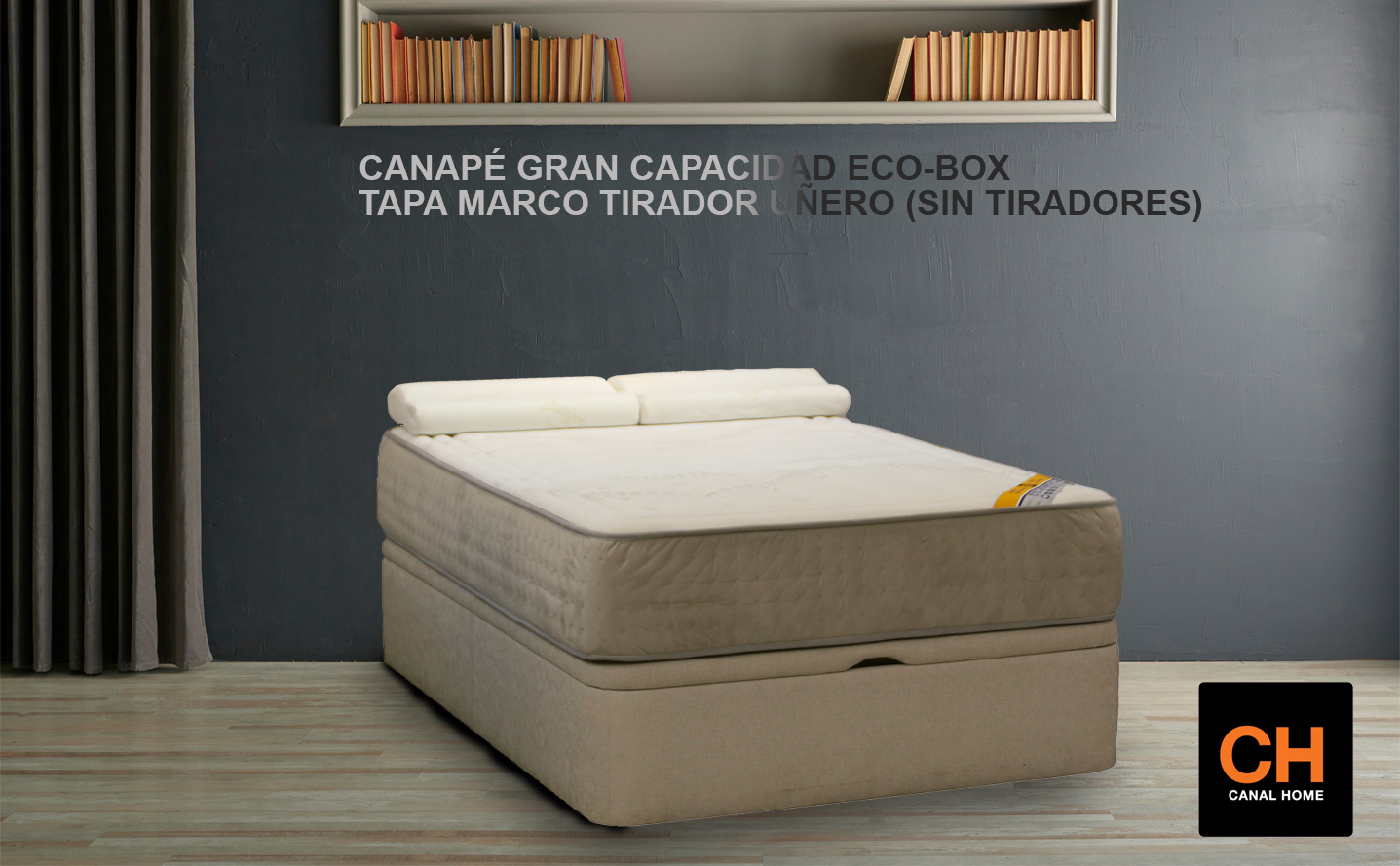 Canapé Gran Capacidad Eco-Box Tapa Marco Tirador Uñero (Sin Tiradores)