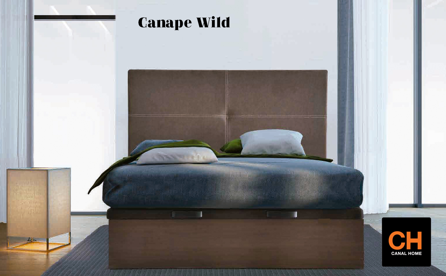 CANAPE MADERA GRAN CAPACIDAD CUADRADO MODELO WILD