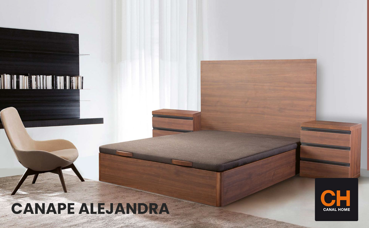 CANAPE MADERA MODELO ALEJANDRA 2 ALTURAS 37-33 CM